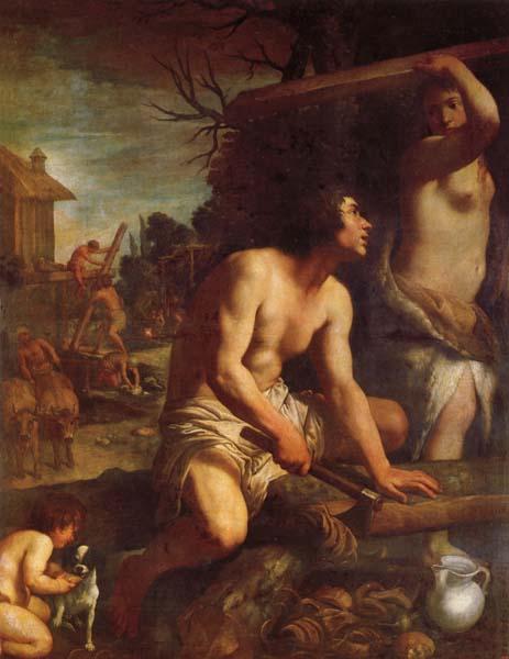 Guido Reni The Building of Noah's Ark oil painting image